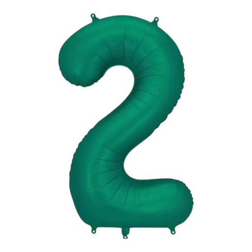 Picture of FOIL BALLOON NUMBER 2 BOTTLE GREEN 34 INCH
